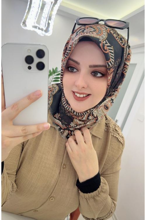 Rüya Koton Eşarp Etnik Desen