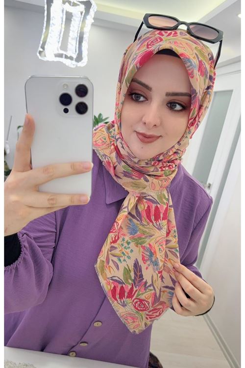 Rüya Koton Eşarp Baren Desen