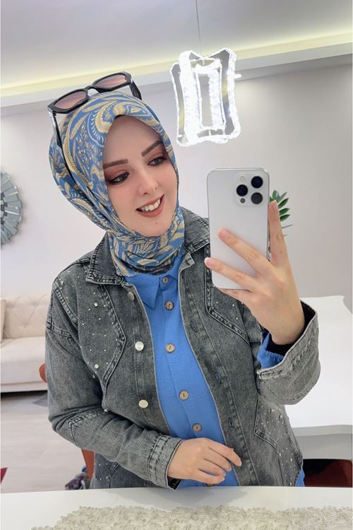 Rüya Koton Eşarp Etnik Desen