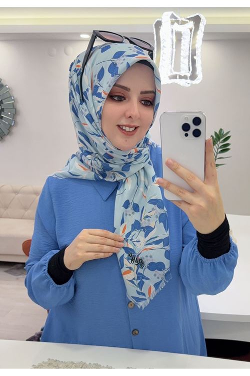 Rüya Koton Eşarp Yaprak Modeli     