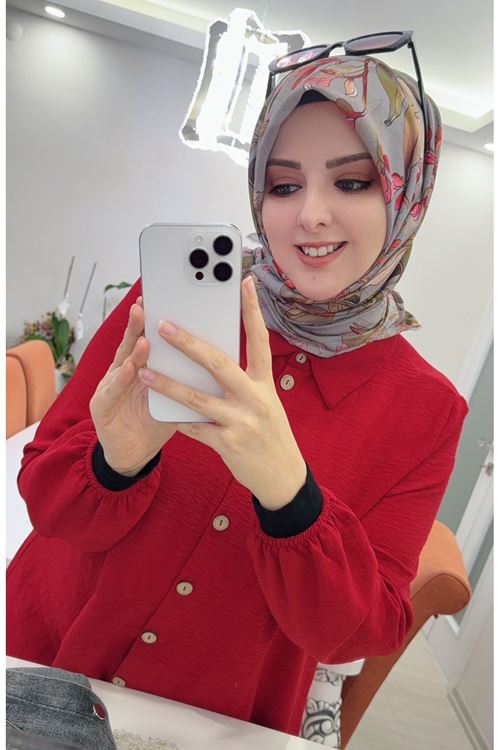 Rüya Koton Eşarp Manolya Çiçeği Modeli   