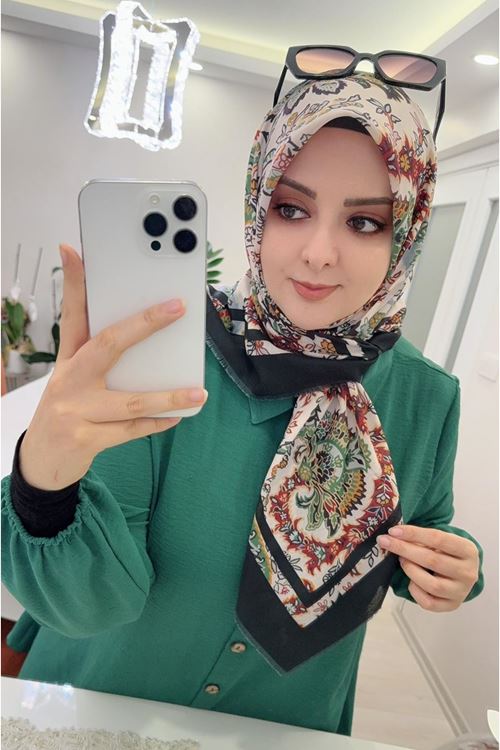 Rüya Koton Eşarp Etnik Desen