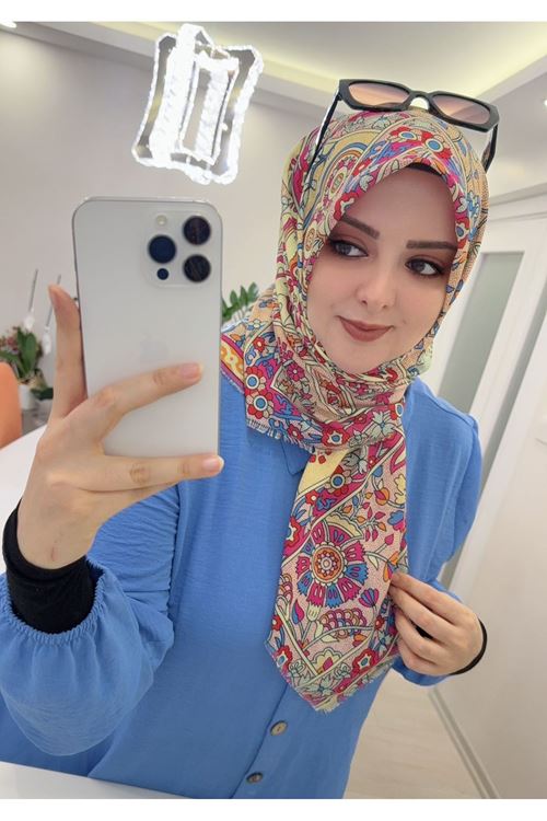 Rüya Koton Eşarp Etnik Desen