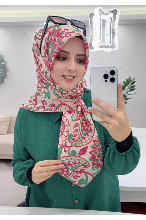 Rüya Koton Eşarp Etnik Desen