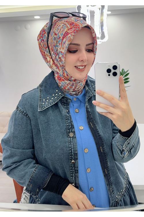 Rüya Koton Eşarp Etnik Desen
