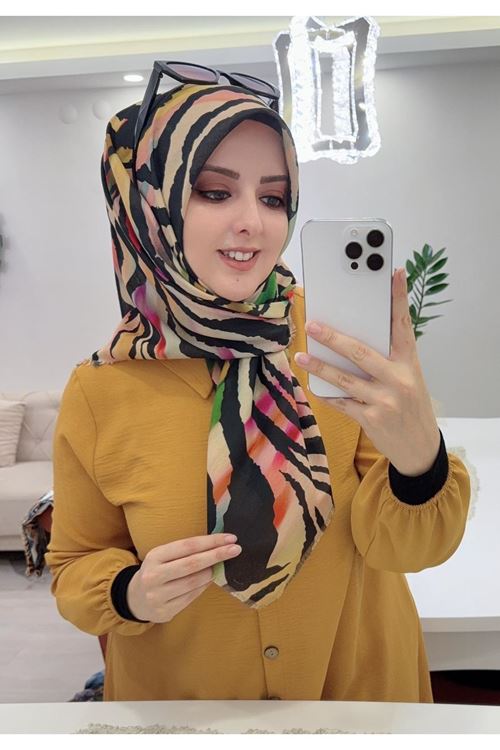 Rüya Koton Eşarp Zebra Modeli  
