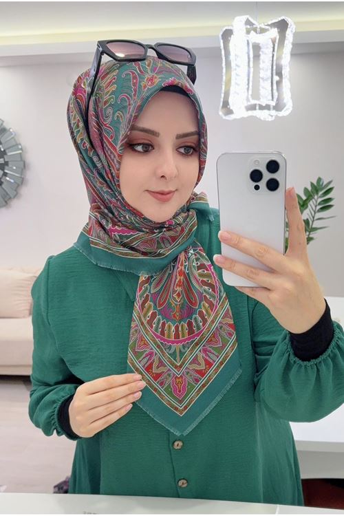 Rüya Koton Eşarp Etnik Desen