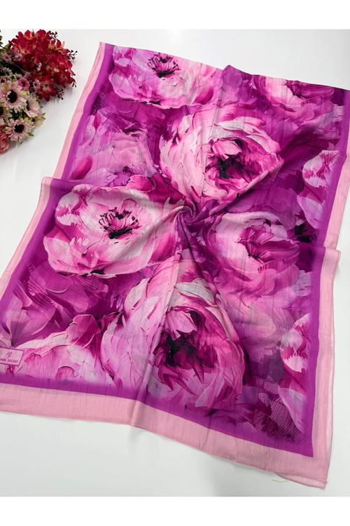 Rose Desen Pamuklu Kraş Şal Kod : 8254