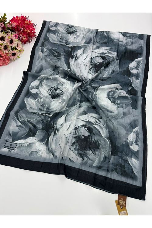 Rose Desen Pamuklu Kraş Şal Kod : 8254