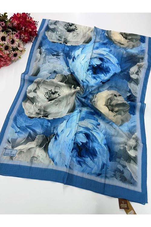 Rose Desen Pamuklu Kraş Şal Kod : 8254
