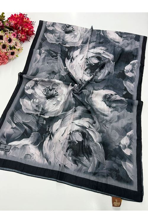 Rose Desen Pamuklu Kraş Şal Kod : 8254