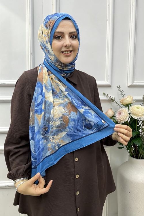 Açelya Desen Pamuklu Kraş Şal Kod : 1151