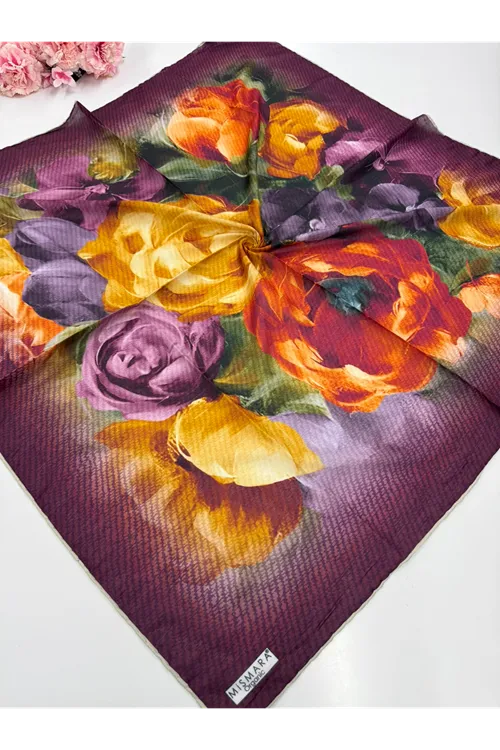 Rose Desen Organik Eşarp Kod:5566 