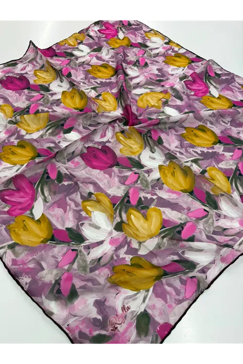 Rozella Soft Eşarp Lale Desen