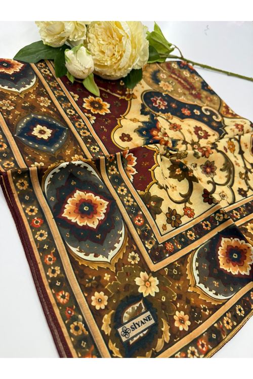 Nazenin Desen Siyane İpeksi Soft Eşarp
