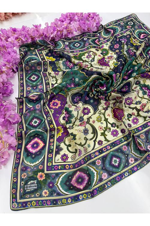 Nazenin Desen Siyane İpeksi Soft Eşarp