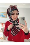 Rüya Koton Eşarp Meşhur Zebra Bordo