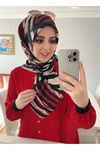 Rüya Koton Eşarp Meşhur Zebra Bordo