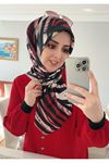 Rüya Koton Eşarp Meşhur Zebra Bordo