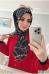 Rüya Koton Eşarp Kırmızı Kemerli Zincir