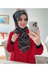 Rüya Koton Eşarp Kırmızı Kemerli Zincir