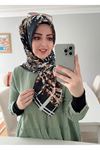 Rüya Koton Eşarp Çizgi Leopar Modeli