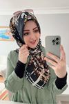 Rüya Koton Eşarp Çizgi Leopar Modeli