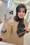 Rüya Koton Eşarp Kırmızı Kemerli Zincir