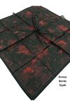 Rose Desen Soft Eşarp (Kırmızı Bordo Siyah)