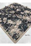 Rose Desen Soft Eşarp (Siyah Ekru)
