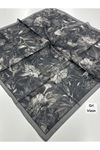 Rose Desen Soft Eşarp (Gri Vizon)