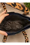 Leopar Detaylı Çanta - Lacivert